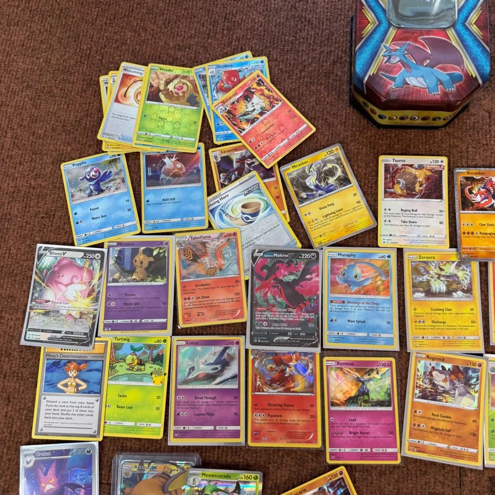 Huge assortment Pokemon Card Lot V VMAX GX Holo Rare Collection 3 Tins Arceus
